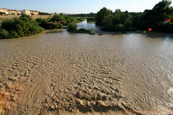 Fiume Guadalquivir arrabbiato, Cordoba - Spagna, Andalusia