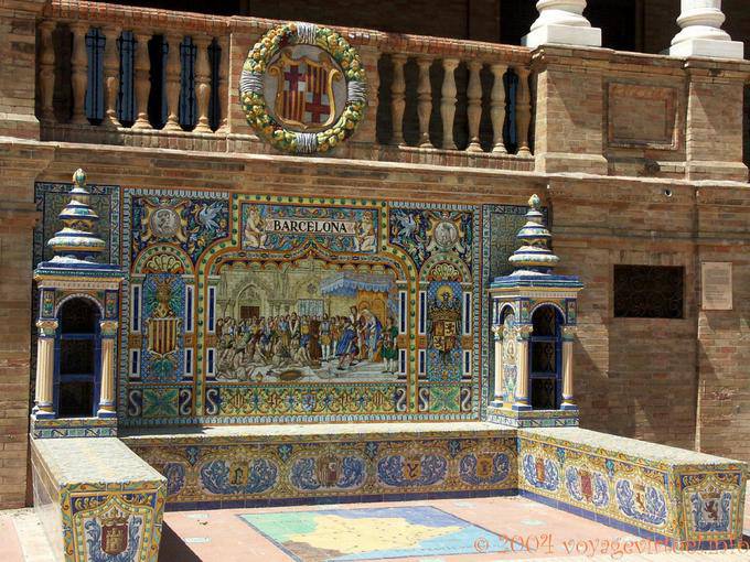 Panchina provincia spagnola di Barcellona, Siviglia Plaza de España - Spagna