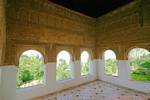 Palacio del Generalife. Mirador del Oeste patio del acequia, Alhambra Nasridi Granada, Spagna.