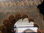 Architettura islamica al dettaglio arco lobate, Mezquita Cordoba, Spagna.