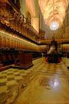 El Coro coro al centro della navata, Cattedrale di Siviglia, Spagna.