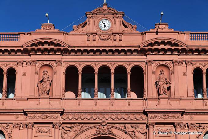 Facciata e orologio, Plaza de Mayo, Casa Rosada, Buenos Aires - Argentina