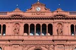 Facciata e orologio, Plaza de Mayo, Casa Rosada, Buenos Aires, Argentina.