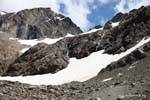 Rocce e neve, Ushuaia, ghiacciaio Martial, Argentina.