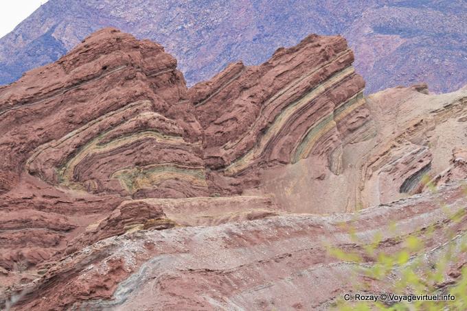 Roccia strati di colori diversi, Quebrada de las Conchas - Argentina