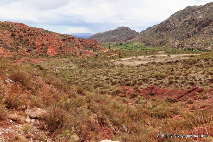 Vista panoramica, Los Tambillos, Ruta 40 tra Villa Unione e Chilecito - Argentina