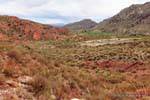 Vista panoramica, Los Tambillos, Ruta 40 tra Villa Unione e Chilecito, Argentina.