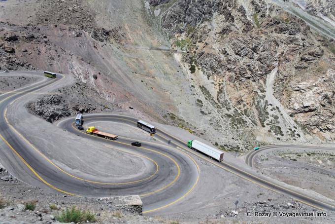 Sul precipizio, Argentina-Cile strada di confine dopo - Argentina