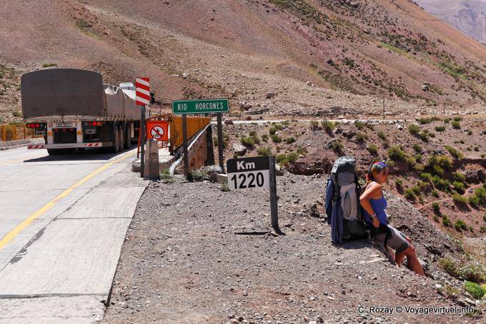 Rio Morcones, km 1220, Ruta 7 di Mendoza in Cile - Argentina