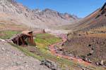 Resti di Ferrocarril Trasandino, Ruta 7 Las Cuevas, Argentina.