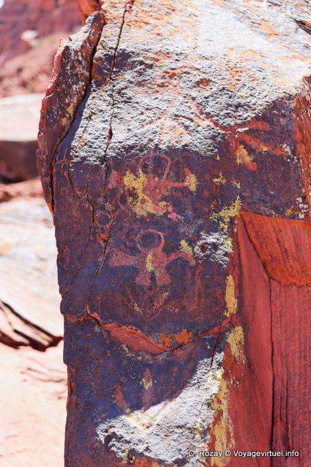 Uomini, disegni petroglyph, Talampaya - Argentina
