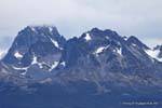 Vista di Montes Sampaio, Hoste Island in Cile, Parque Nacional Tierra del Fuego, Ushuaia, Argentina.