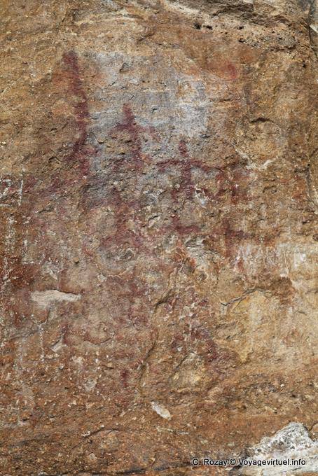 Ballo preistorica, rock painting Tehuelche, Walichu - Argentina
