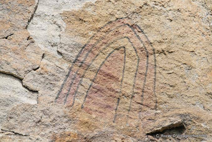 Simbolico Aoniken pittura Antenati grotta Tehuelche, Walichu - Argentina