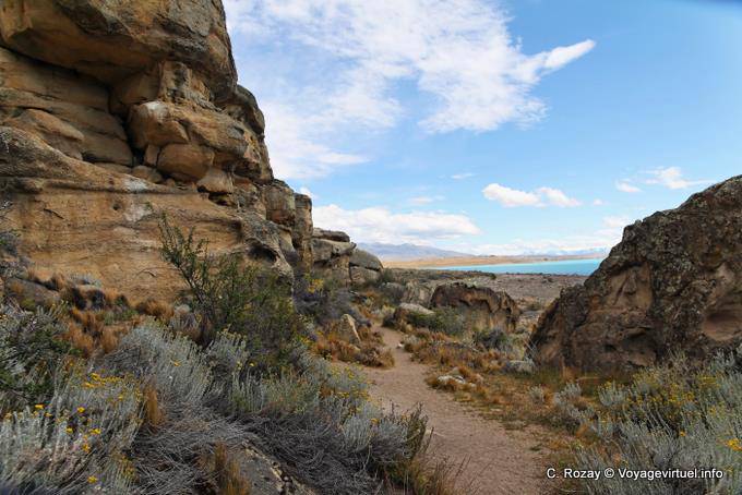 Vista dalle grotte, sito archeologico Tehuelche, Walichu - Argentina