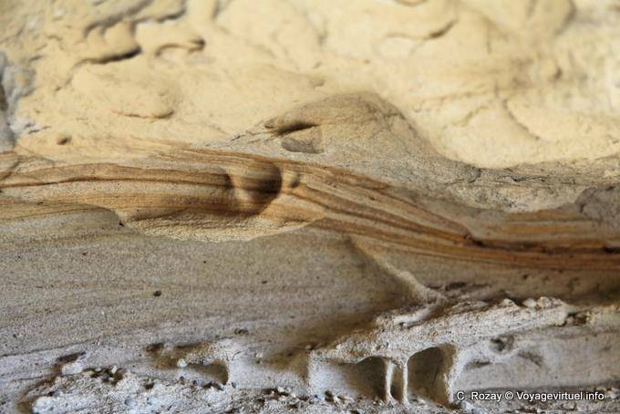 Zebra naturale nella roccia, sito archeologico Tehuelche, Walichu - Argentina