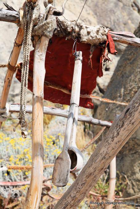 Utensili da cucina Aonikens indiani Tehuelche sito archeologico, Walichu - Argentina