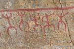 Uomini ballare, rock painting Tehuelche, Walichu, Argentina.