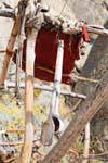 Utensili da cucina Aonikens indiani Tehuelche sito archeologico, Walichu, Argentina.