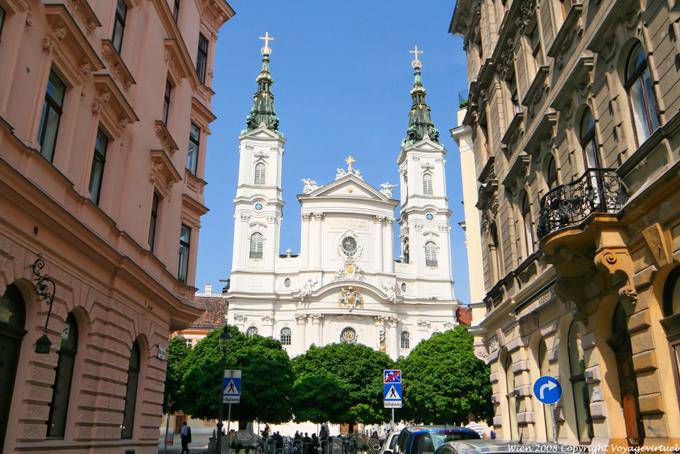 Jodok Fink Platz Panorama Piaristenkirche Maria Treu - Vienna - Austria