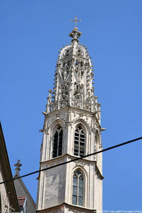 Maria Am Strand, Ansicht des gotischen Glockenturmes - Vienna - Austria