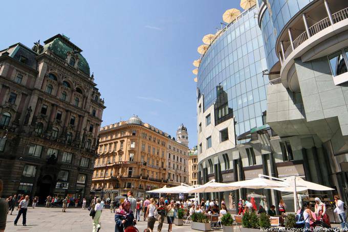 Graben, Stephansplatz e Haas Haus Palace - Vienna - Austria