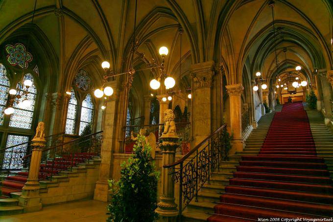 Scale monumentali, Wiener Rathaus, Monumentalen Treppenhausern - Vienna - Austria