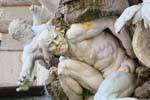 Michaeler Platz, Brunnen Macht zu Lande, close up, Vienna - Austria.