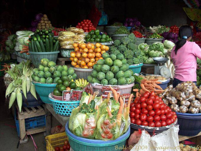 Stallo di frutta e verdura, Bedugul colorate - Bali