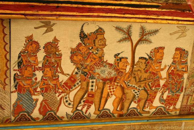 Affresco dipinto del palazzo di giustizia del regno di Klungkung - Bali