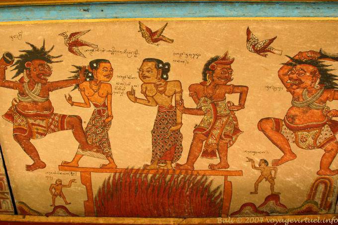 Set di coppie, murale Klungkung - Bali