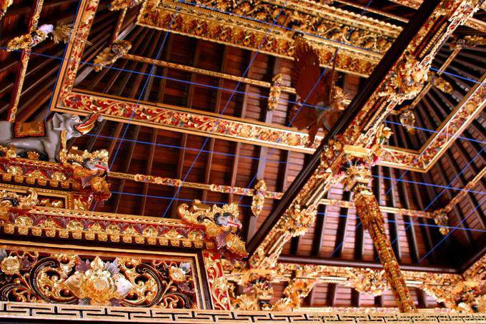 Soffitto del padiglione, Tirta Empul - Bali