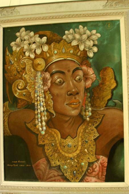 Ballerino ritratto dipinto allucinato, Ubud - Bali