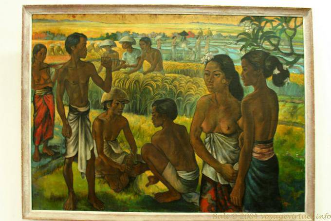 Scena dei campi, la pittura, Museo Ubud - Bali