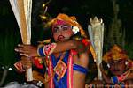 Bali Ubud Barong ballerina indossa occhio gamma chiuso, Bali.