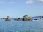 Bassa marea Rocce nel Arde Morlaix, in Bretagna, Francia.