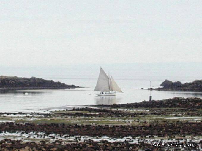 Bassa marea a vela passando ad avanzato Vil a Roscoff, in Bretagna - Francia