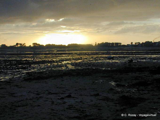 Bassa marea al tramonto, Laber, Roscoff, Bretagna - Francia