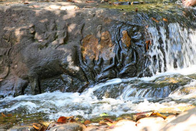 Scultura in cascata, Kbal Spean, Angkor, Cambogia