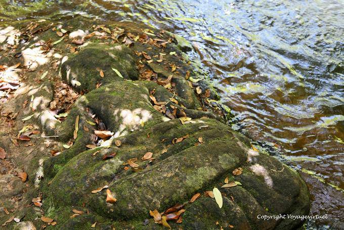 Linga nella roccia, sito Kbal Spean, Angkor, Cambogia