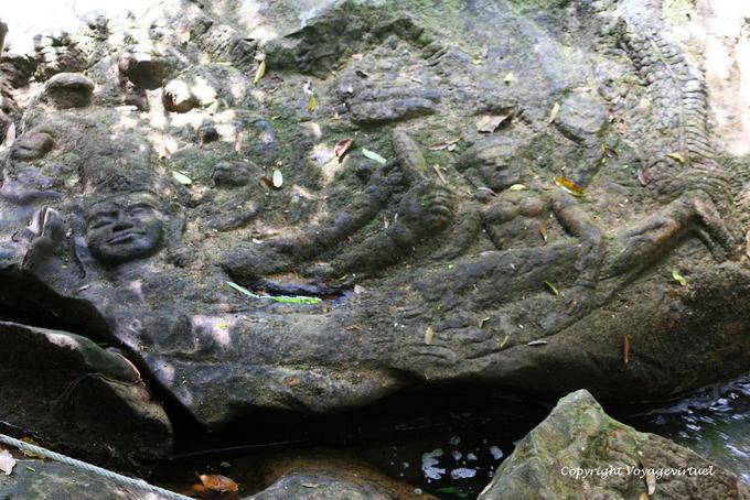 Vishnu disteso sul mare primordiale, Kbal Spean, Angkor, Cambogia