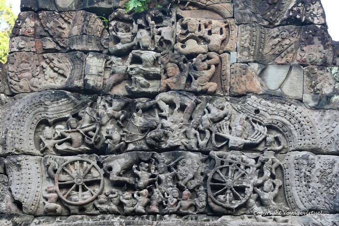 Sollievo complessa scena, Preah Khan, Angkor, Cambogia
