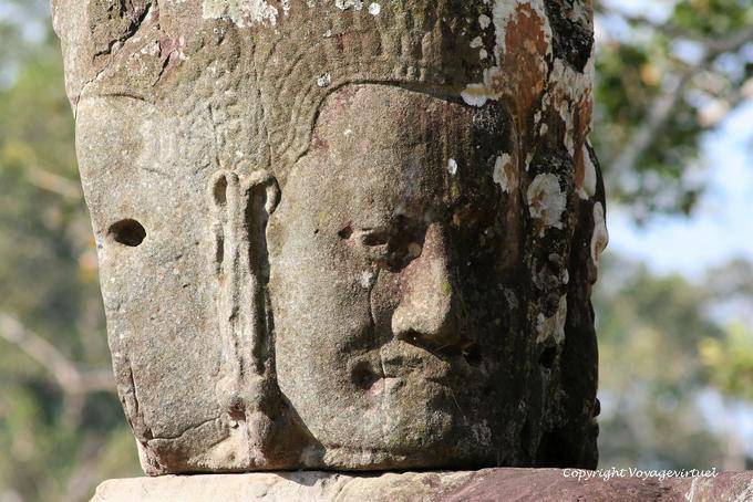 Ingegneria faccia rampa Angkor Thom, Angkor, Cambogia