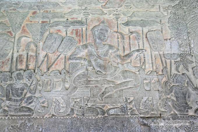 Suryavarman II, fondatore di Angkor Wat, affresco dell'esercito del re, Angkor, Cambogia