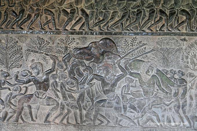 Gli uomini condannati all'esecuzione, sollievo giudizio dei morti, Angkor Wat, Angkor, Cambogia