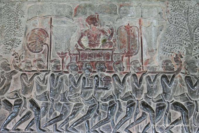 Noble dal giudizio di Yama, bassorilievo, Angkor Wat, Angkor, Cambogia