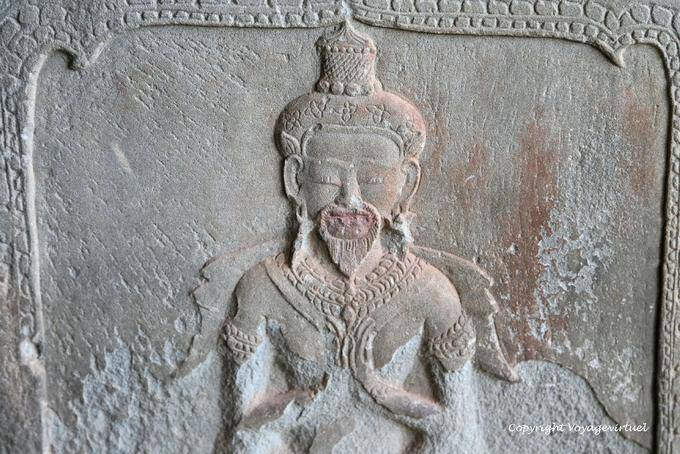 Shiva in meditazione, sollievo, re demone Ravana galleria, Angkor Wat, Angkor, Cambogia