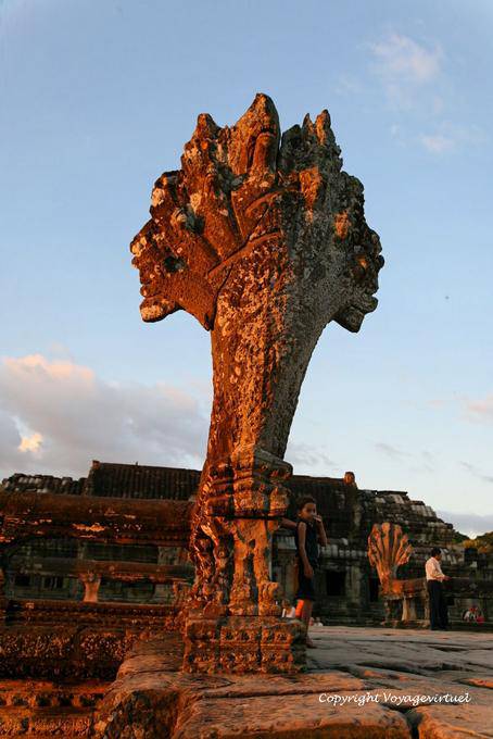 Naga sulla terrazza croce, Angkor Wat, Angkor, Cambogia