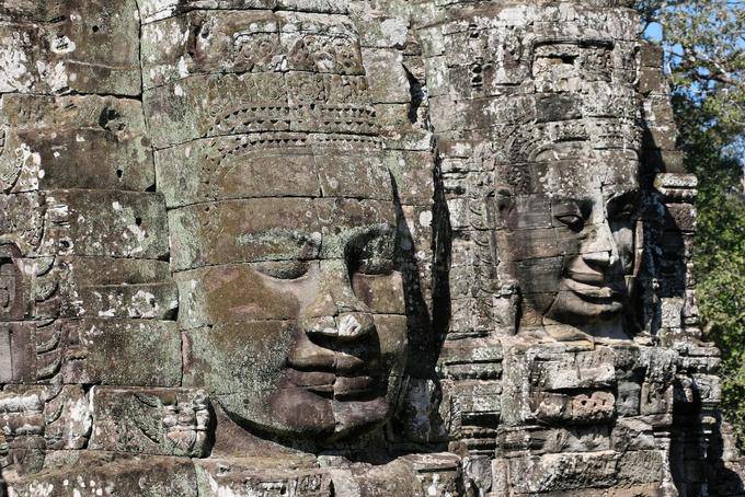 Uno di cinquanta giri con quattro facce Bayon Angkor Thom, Angkor, Cambogia