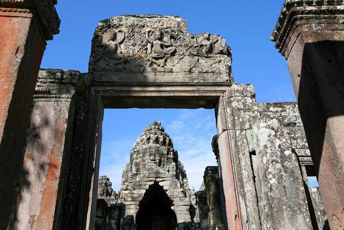Porta Frontone Bayon, Angkor Thom, Angkor, Cambogia